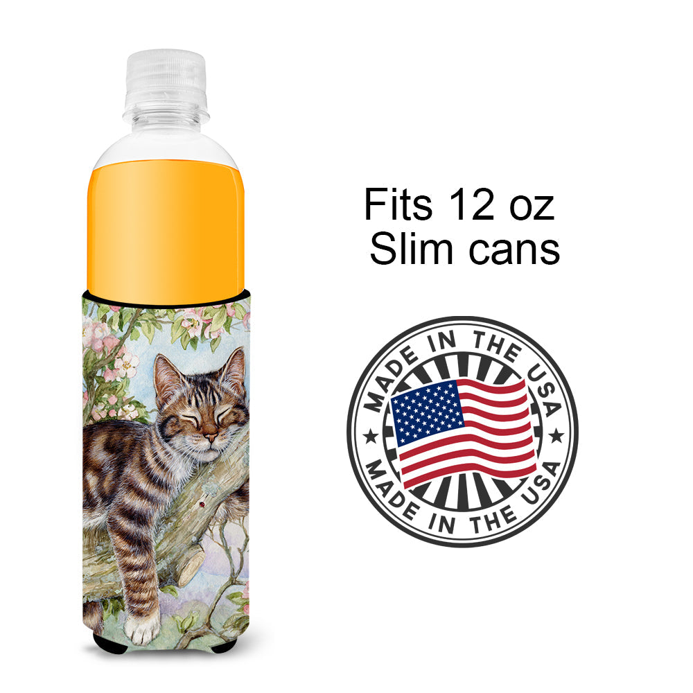 Sleepy Cat by Debbie Cook Slim Can Hugger – Fun & Functional Drink Coolers CDCO0241MUK