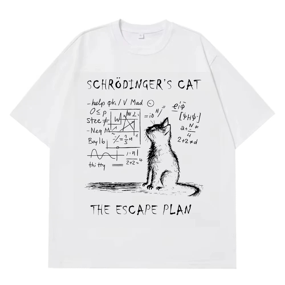 Schrodinger Cat Streetwear Loose T-Shirt