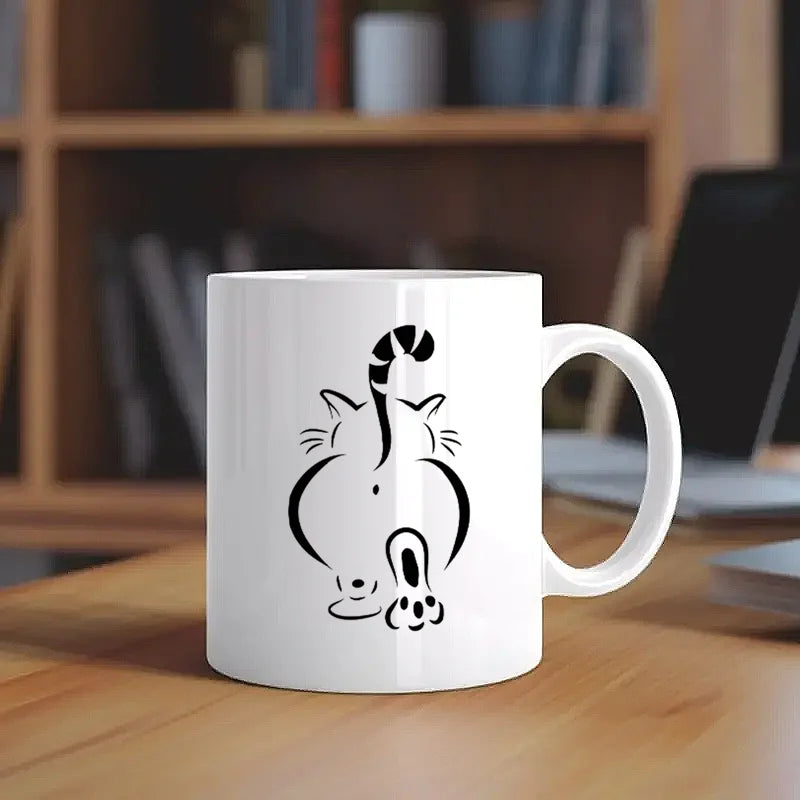 Insulated Ceramic Cat Cup