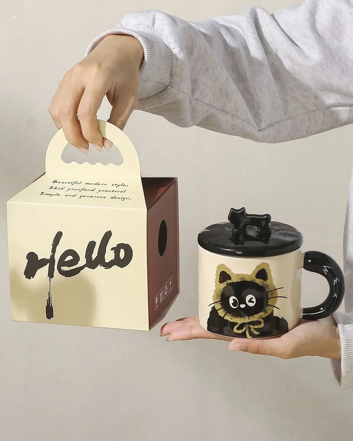 Cat Couple Ceramic Water Cup