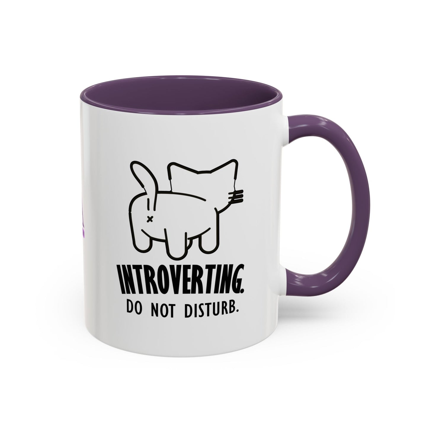 Introverting. Do Not Disturb. Two-Tone Cat Coffee Mug (11oz & 15oz)