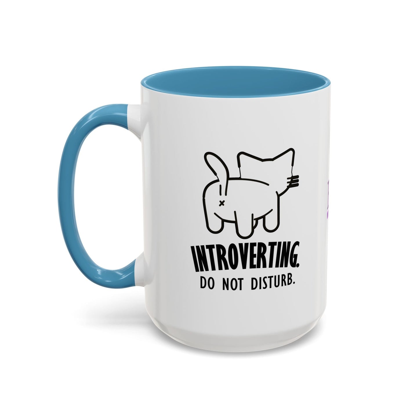 Introverting. Do Not Disturb. Two-Tone Cat Coffee Mug (11oz & 15oz)