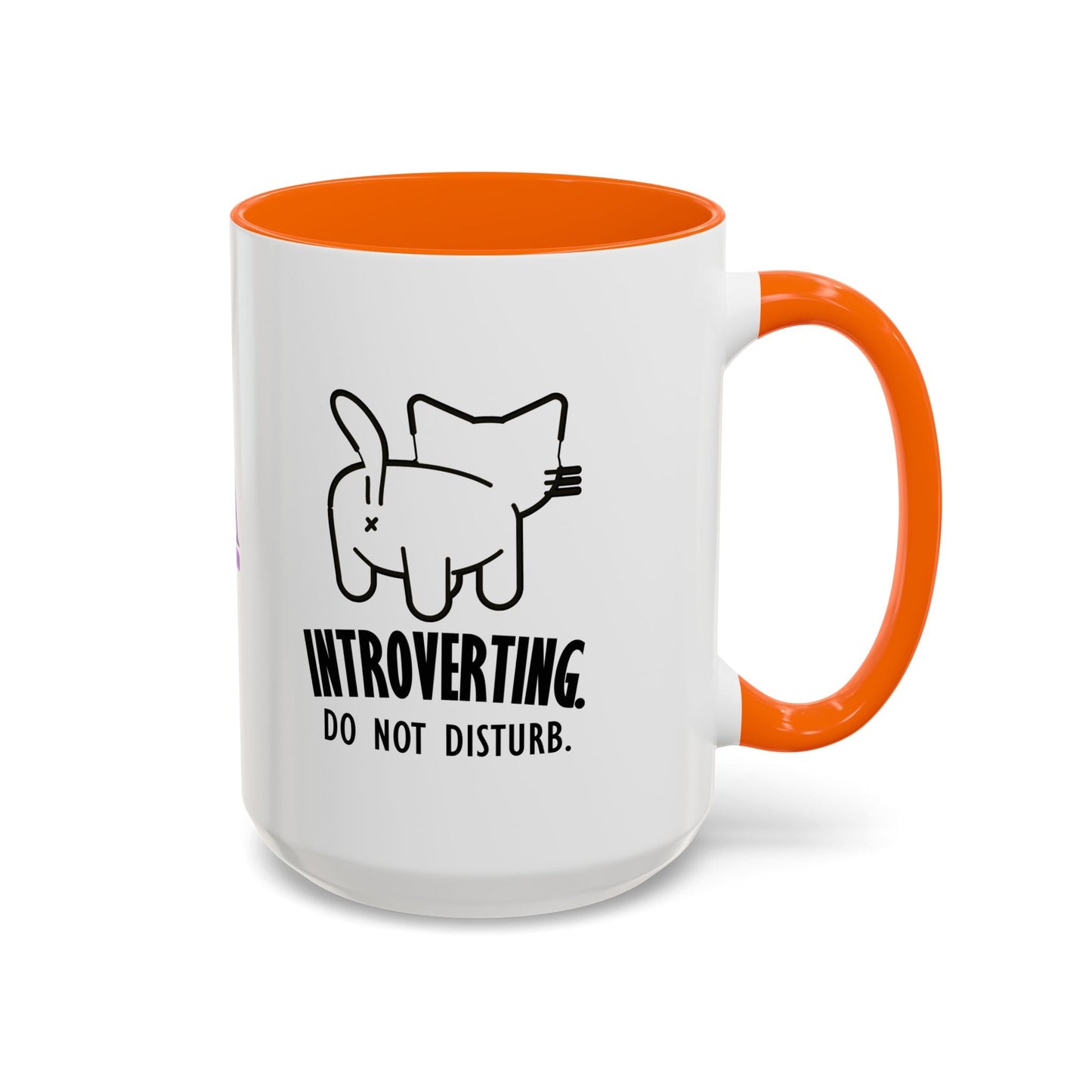 Introverting. Do Not Disturb. Two-Tone Cat Coffee Mug (11oz & 15oz)