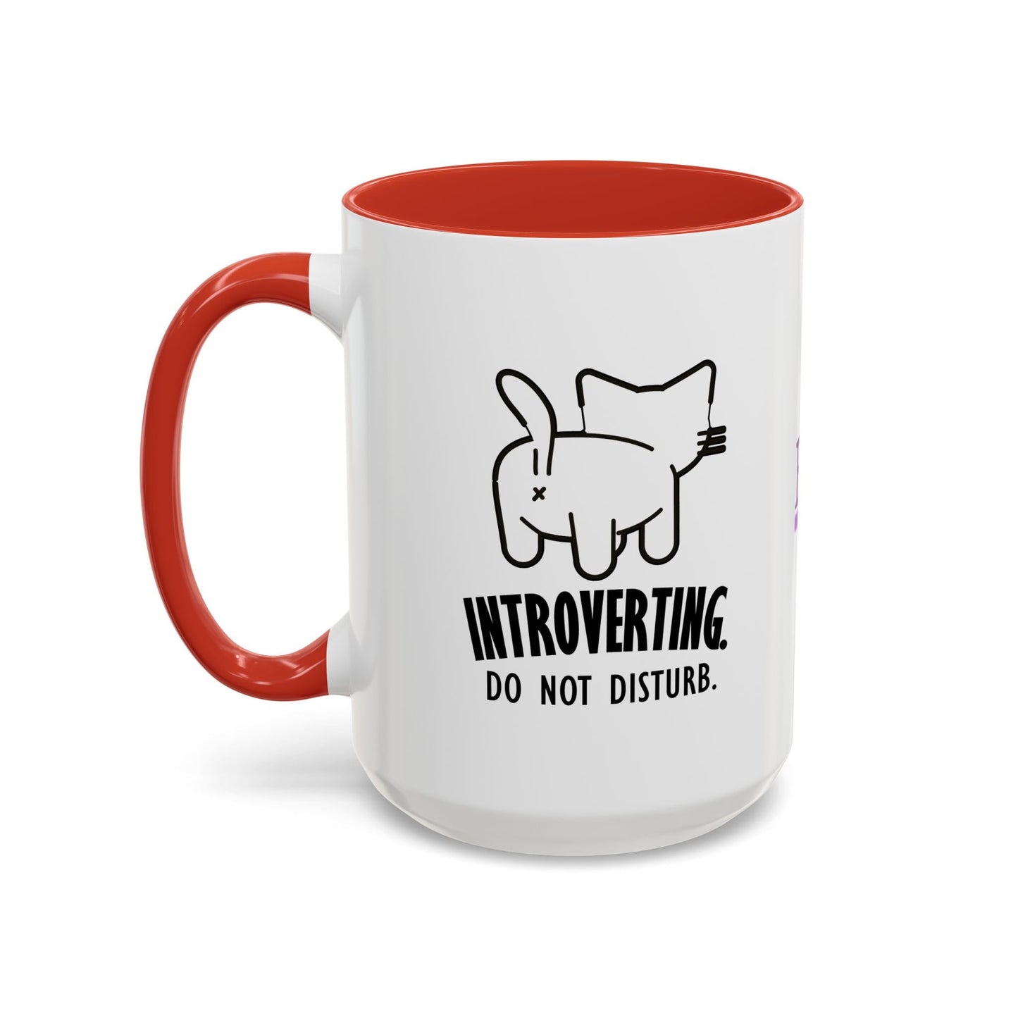 Introverting. Do Not Disturb. Two-Tone Cat Coffee Mug (11oz & 15oz)