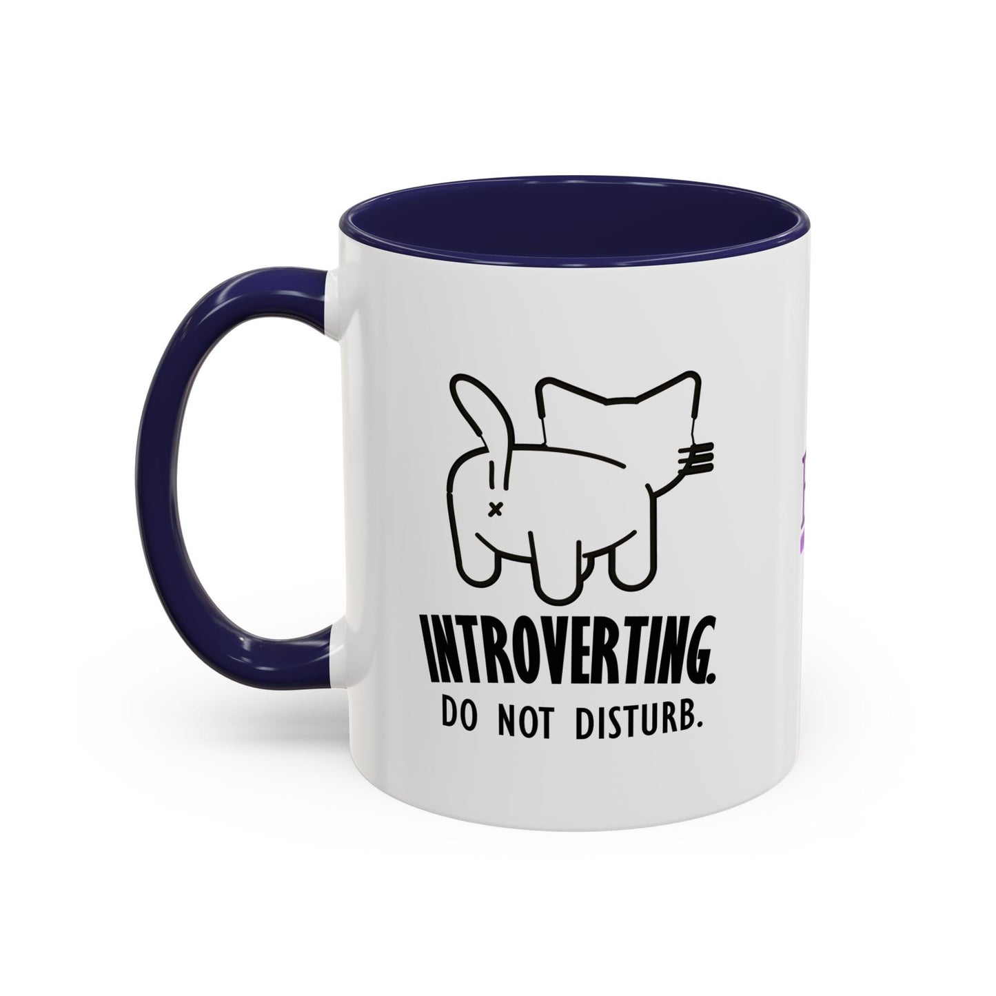 Introverting. Do Not Disturb. Two-Tone Cat Coffee Mug (11oz & 15oz)