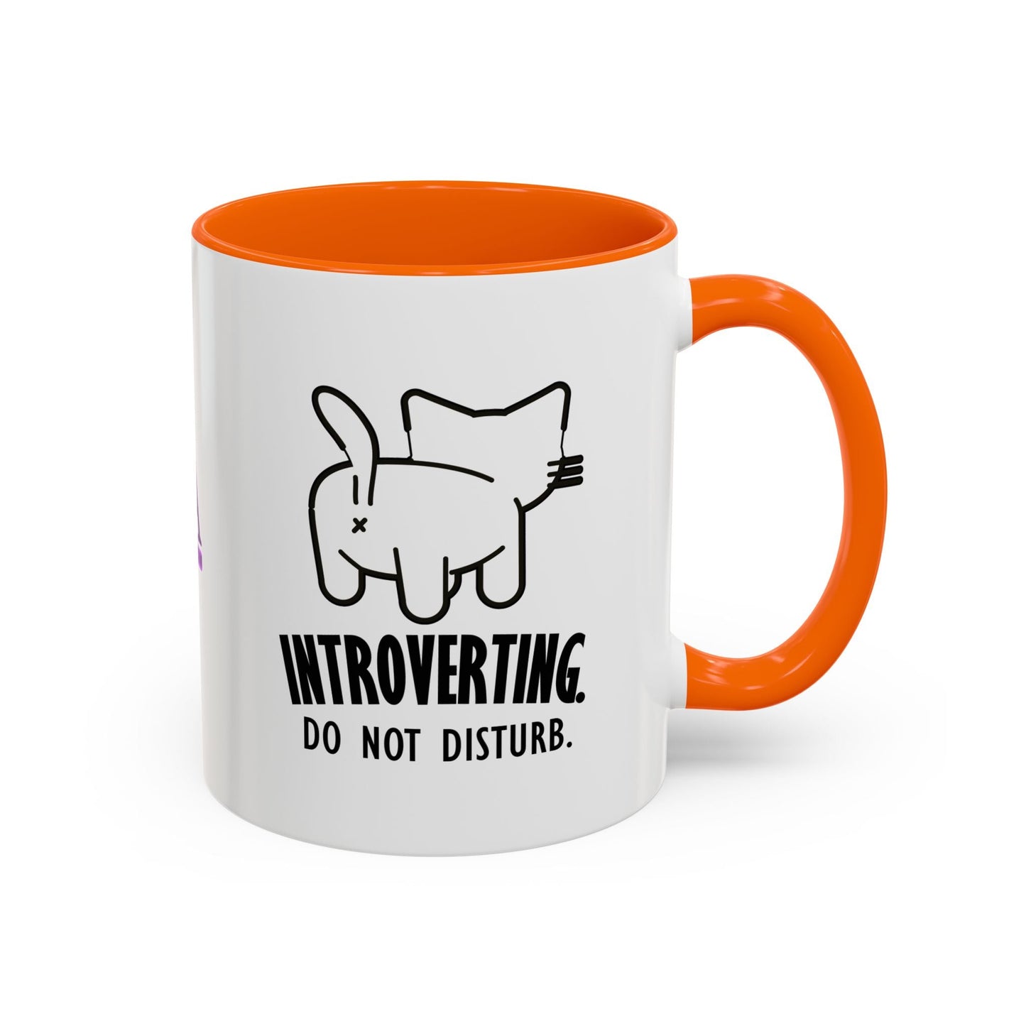Introverting. Do Not Disturb. Two-Tone Cat Coffee Mug (11oz & 15oz)