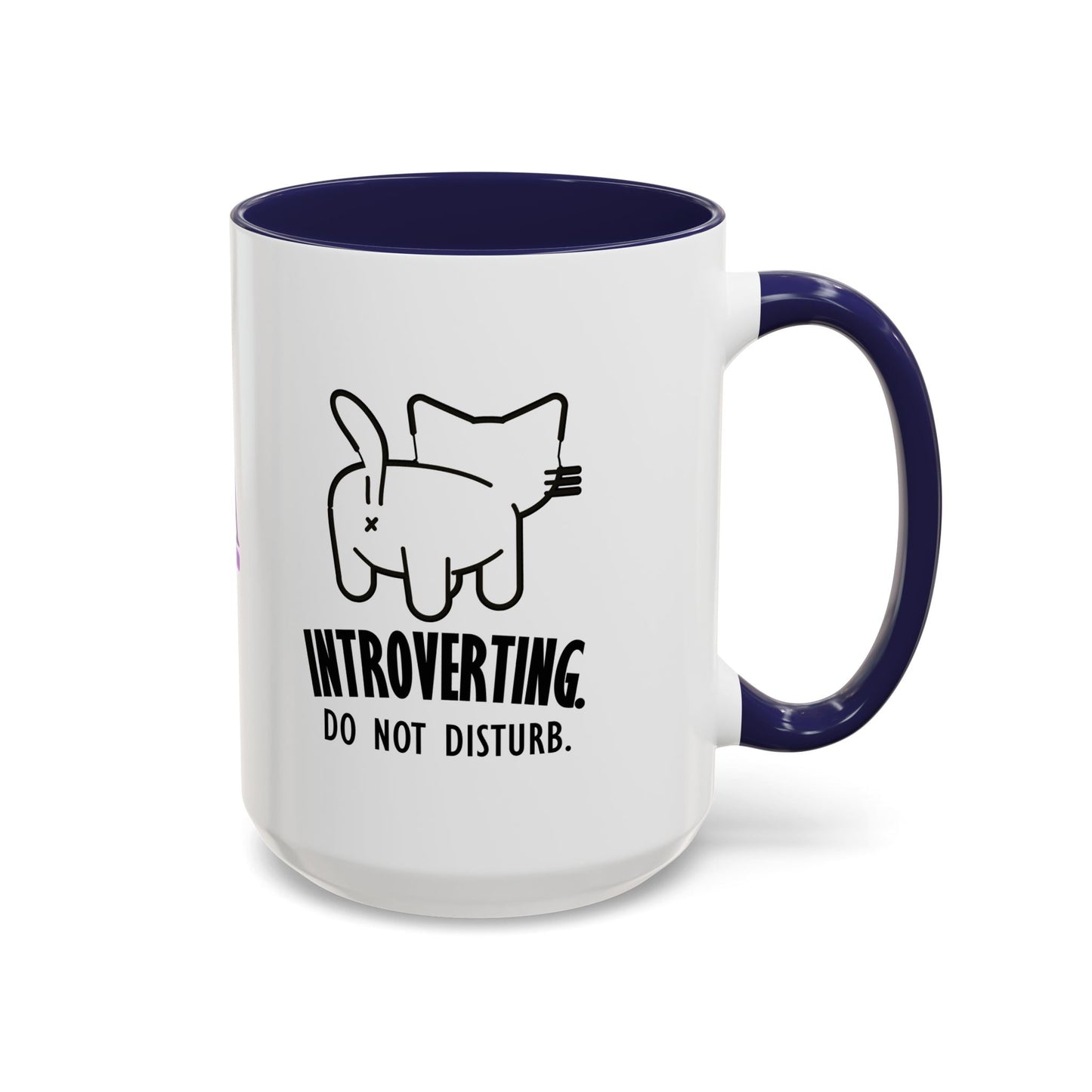 Introverting. Do Not Disturb. Two-Tone Cat Coffee Mug (11oz & 15oz)