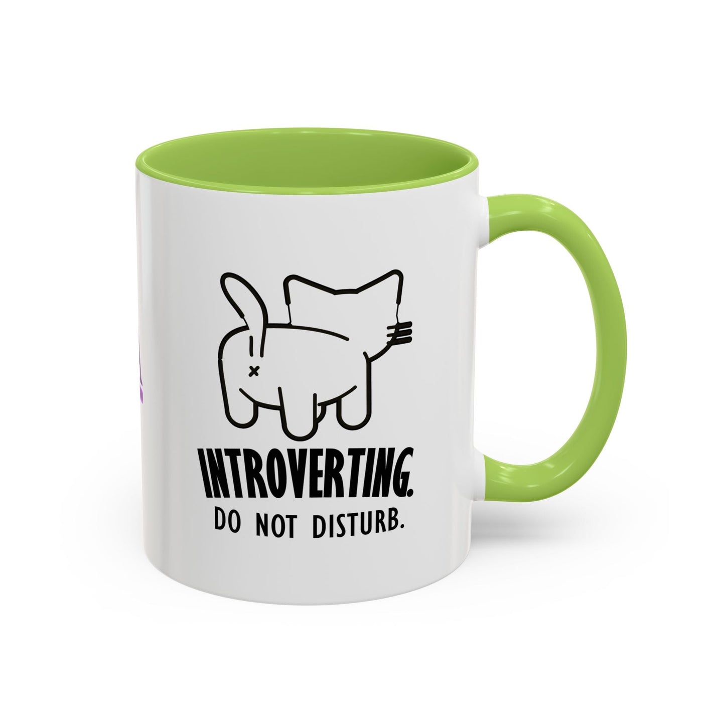 Introverting. Do Not Disturb. Two-Tone Cat Coffee Mug (11oz & 15oz)
