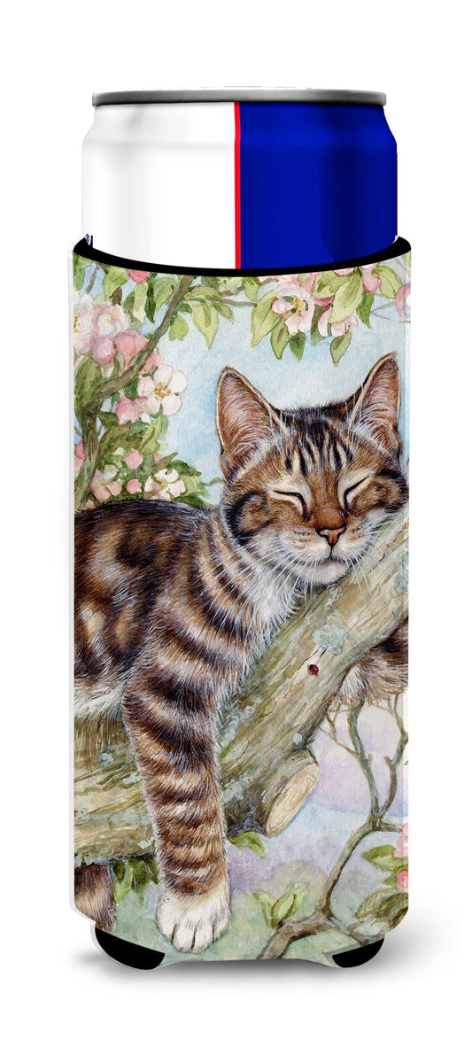 Sleepy Cat by Debbie Cook Slim Can Hugger – Fun & Functional Drink Coolers CDCO0241MUK