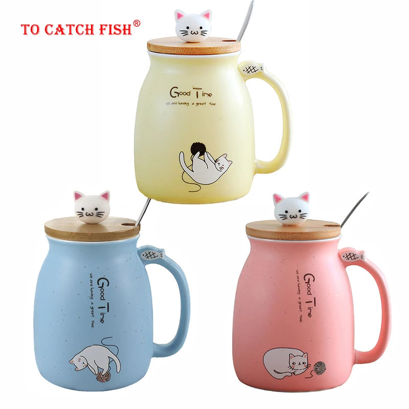 Creative Color Cat Heat-Resistant Mug