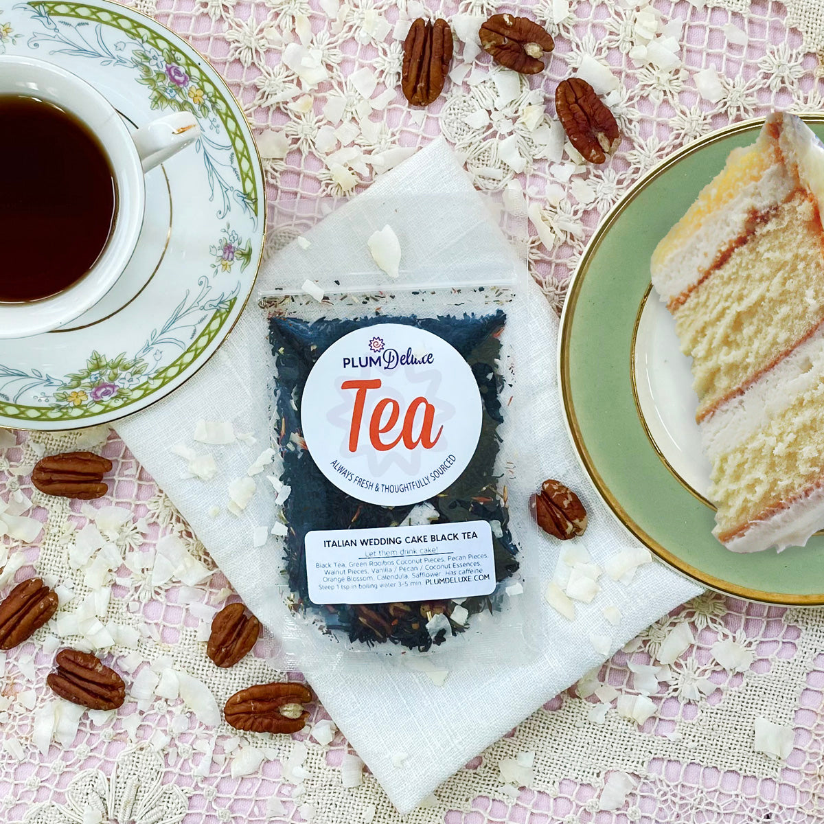 Italian Wedding Cake Blend Dessert Tea (Caramel - Coconut - Pecan)