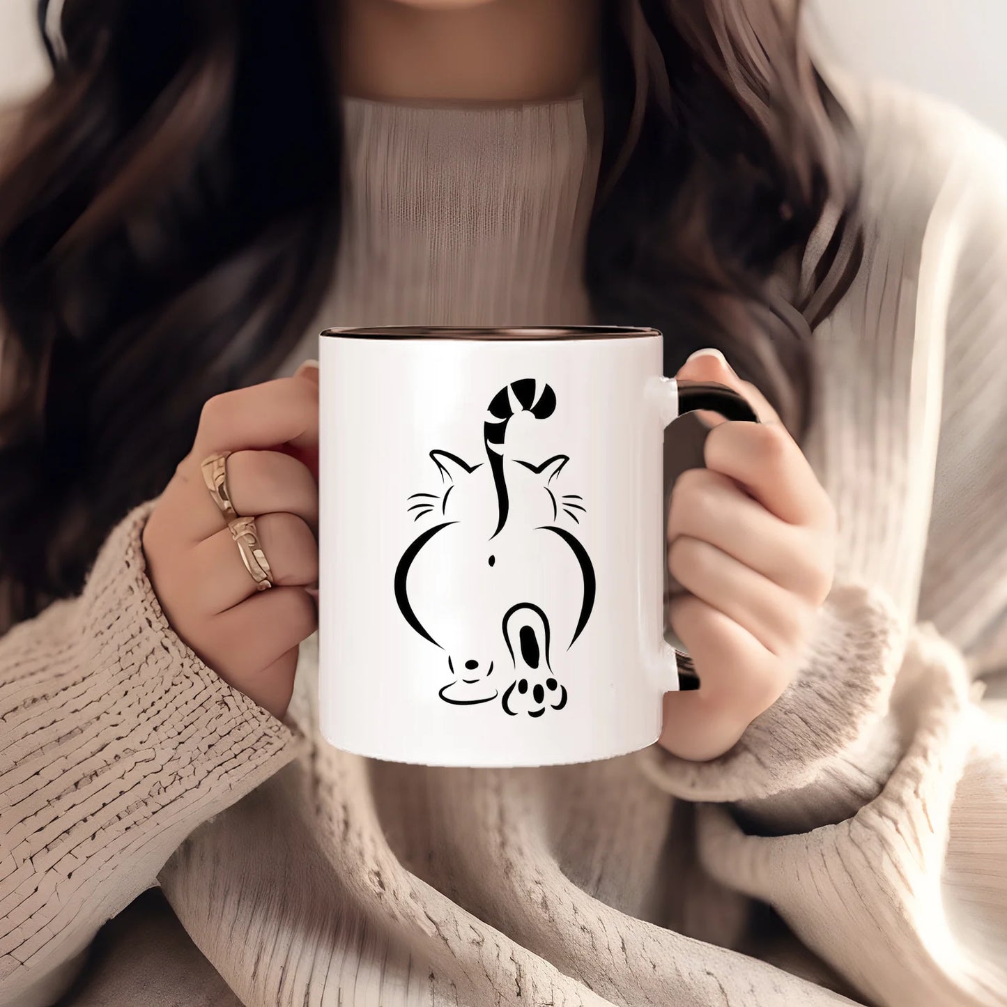 Insulated Ceramic Cat Cup