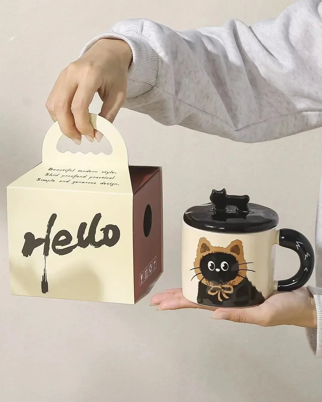 Cat Couple Ceramic Water Cup