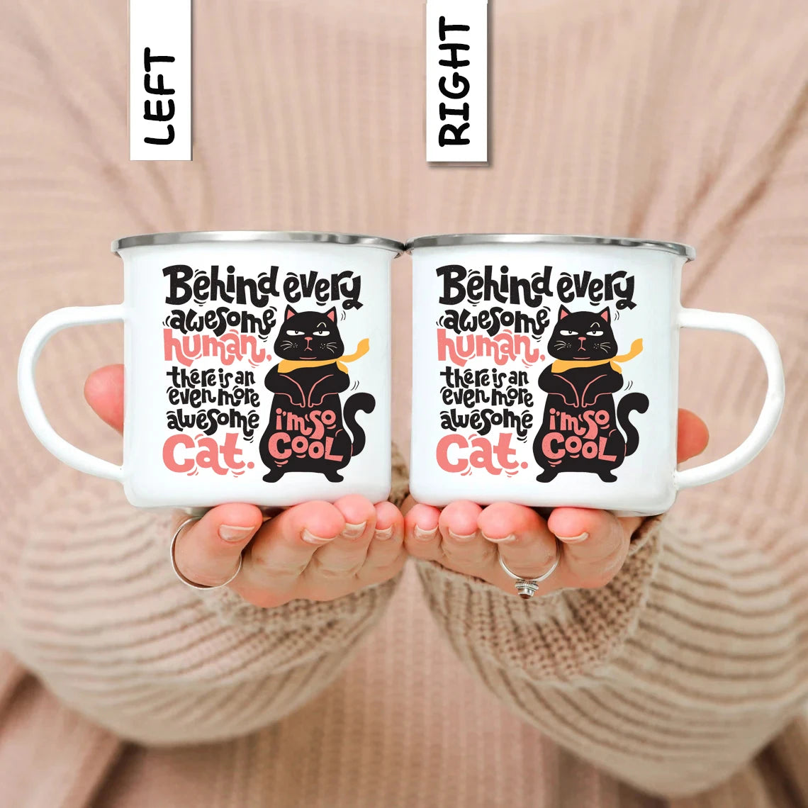 LAZY CAT Enamel Mug