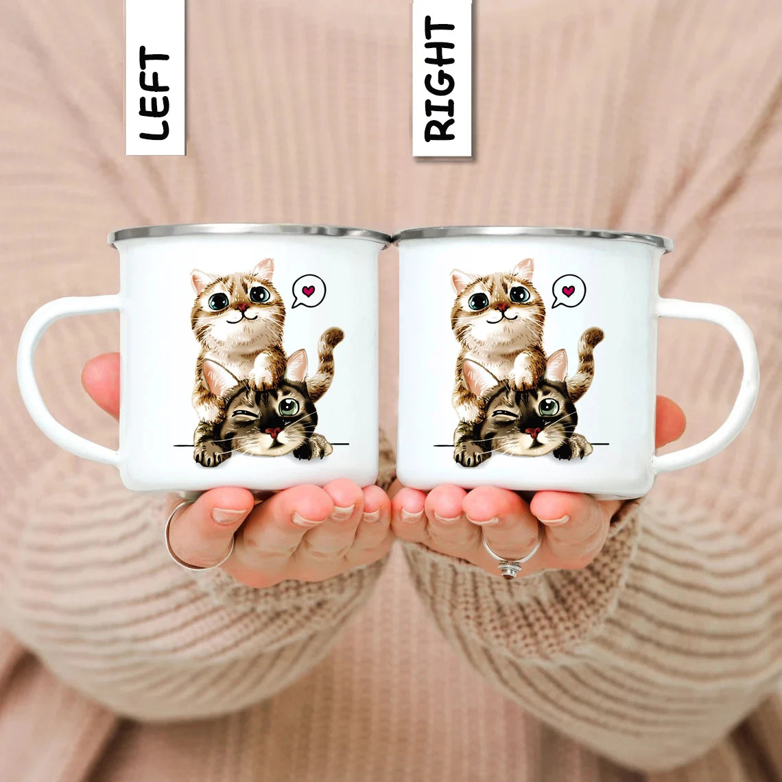LAZY CAT Enamel Mug