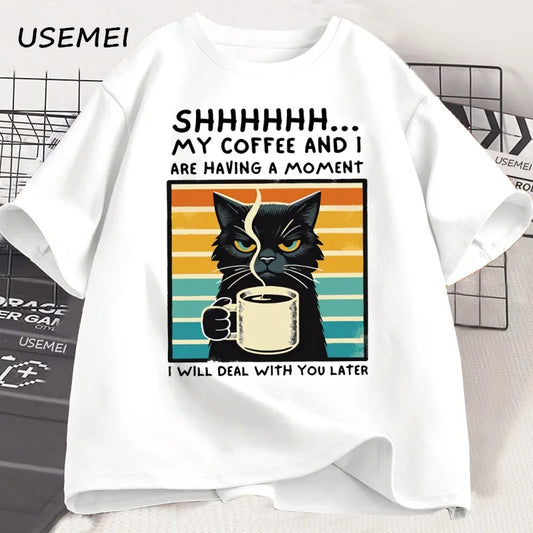 Funny Coffee Cat T-Shirt