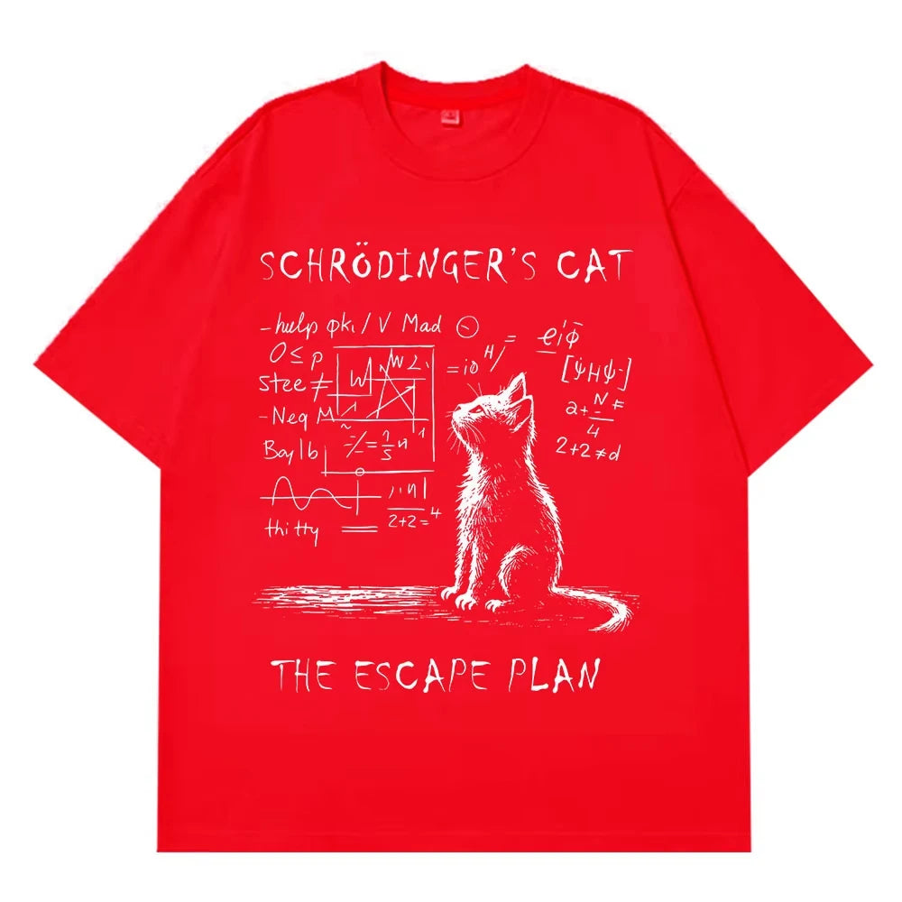 Schrodinger Cat Streetwear Loose T-Shirt