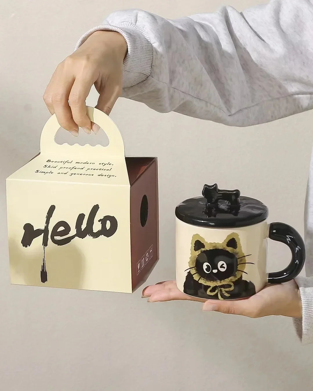 Cat Couple Ceramic Water Cup