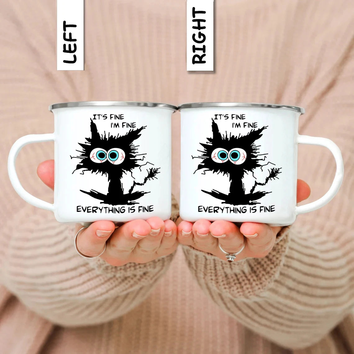 LAZY CAT Enamel Mug