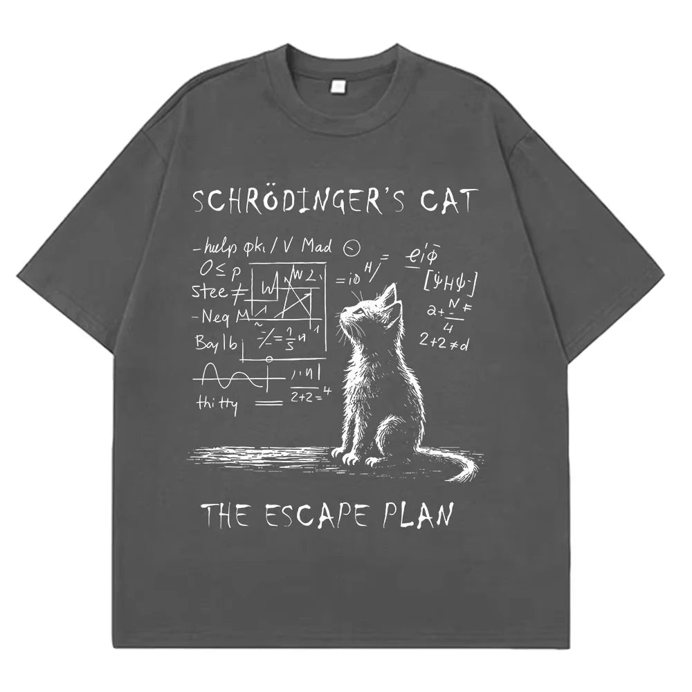 Schrodinger Cat Streetwear Loose T-Shirt
