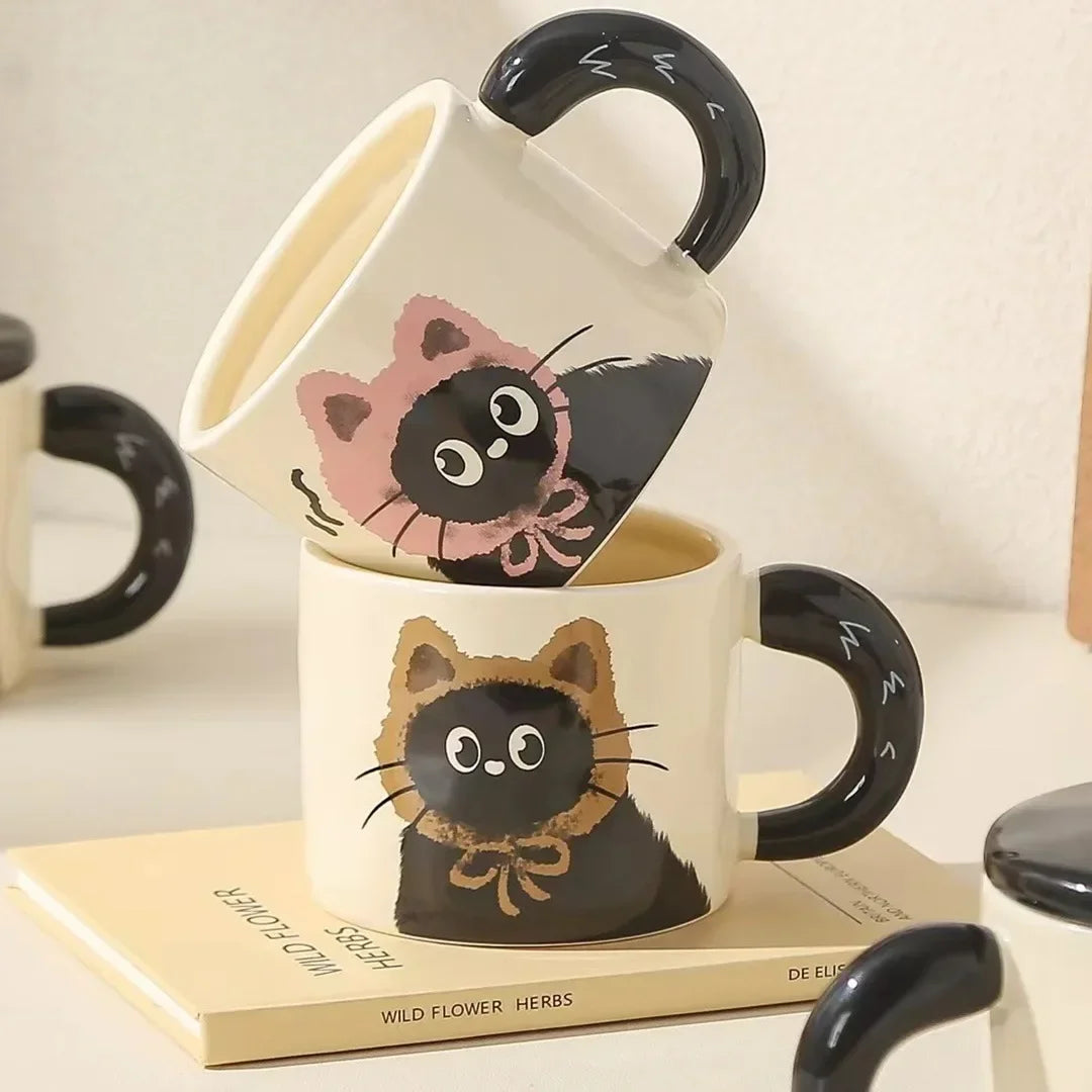 Cat Couple Ceramic Water Cup