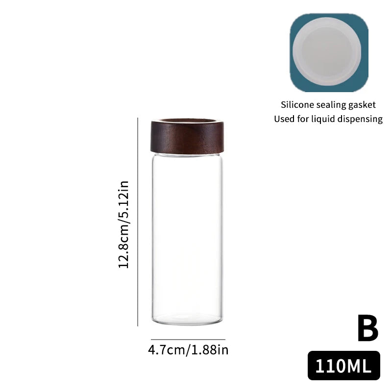 Mini Wood Lid Coffee Beans Storage Container Tube