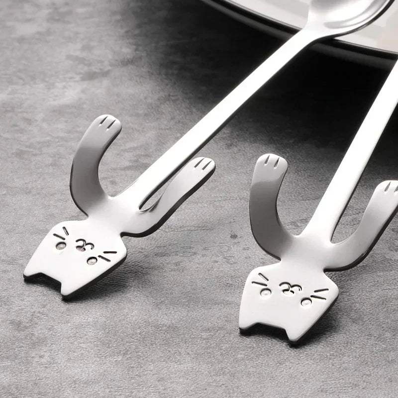 Stainless Steel Cat Creative Cartoon Hanging Edge