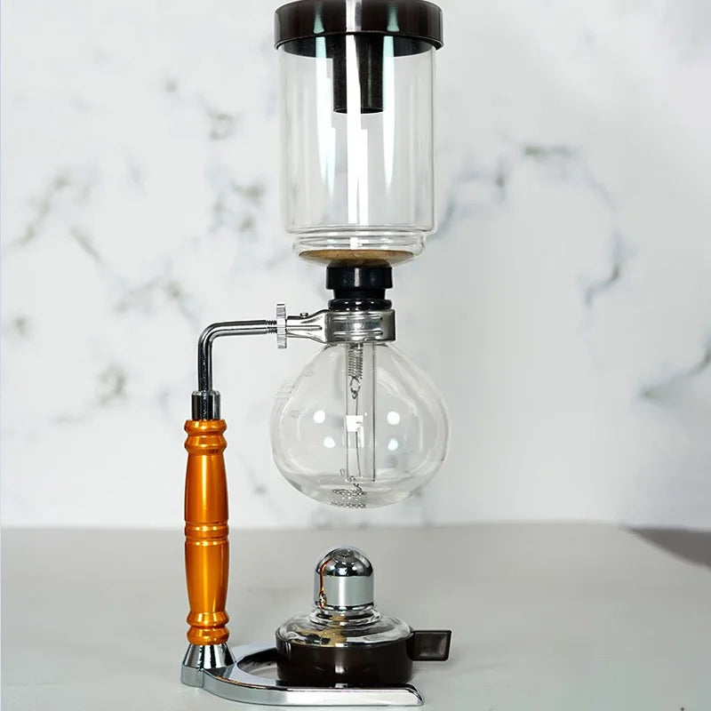 3-5 Cup Syphon Coffee Maker 600ml (20.3 fl oz) Heat-Resistant Glass Siphon Vacuum Brewer
