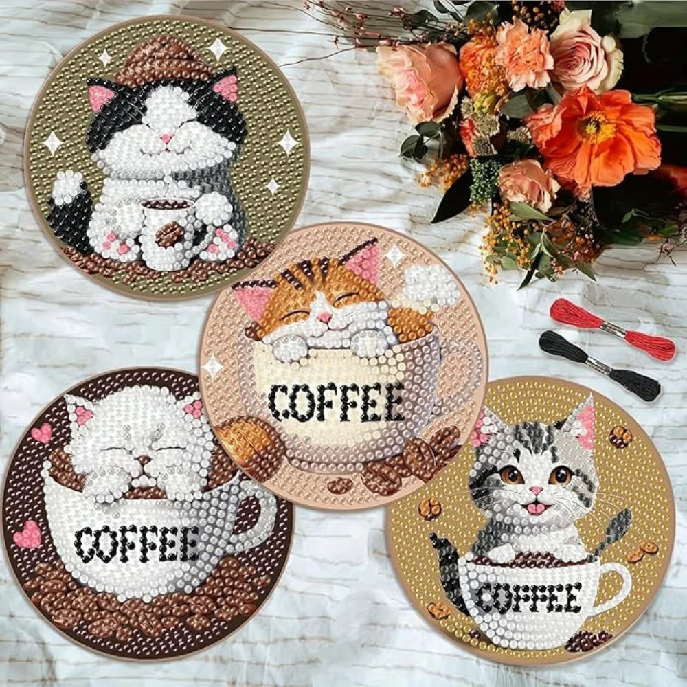 Cat Design Diamond Painting Coffee Mug