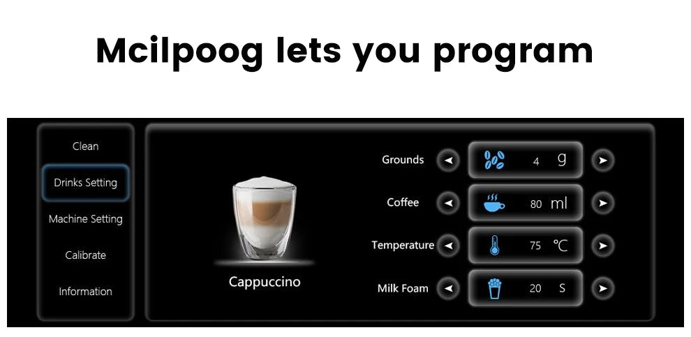 Mcilpoog CM1001-7" colorfAutomatic Espresso Machine