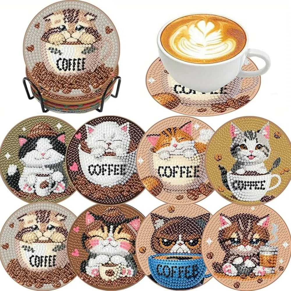 Cat Design Diamond Painting Coffee Mug