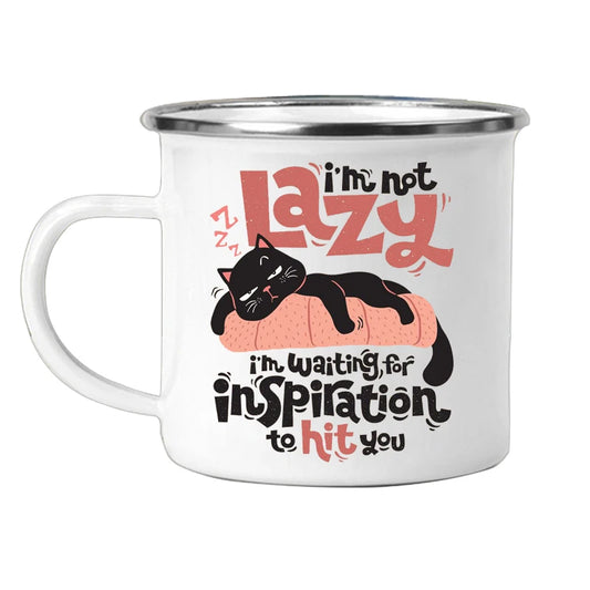 LAZY CAT Enamel Mug