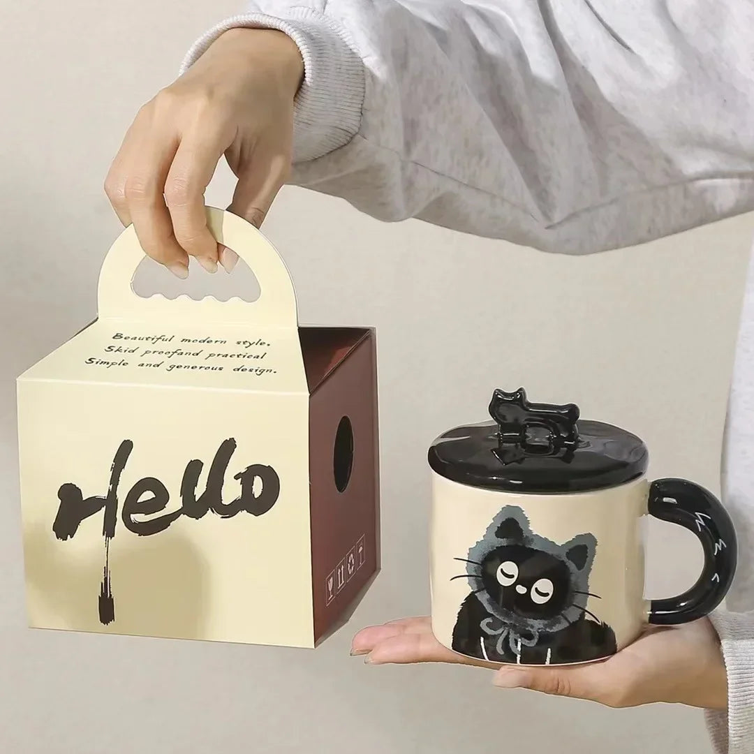 Cat Couple Ceramic Water Cup