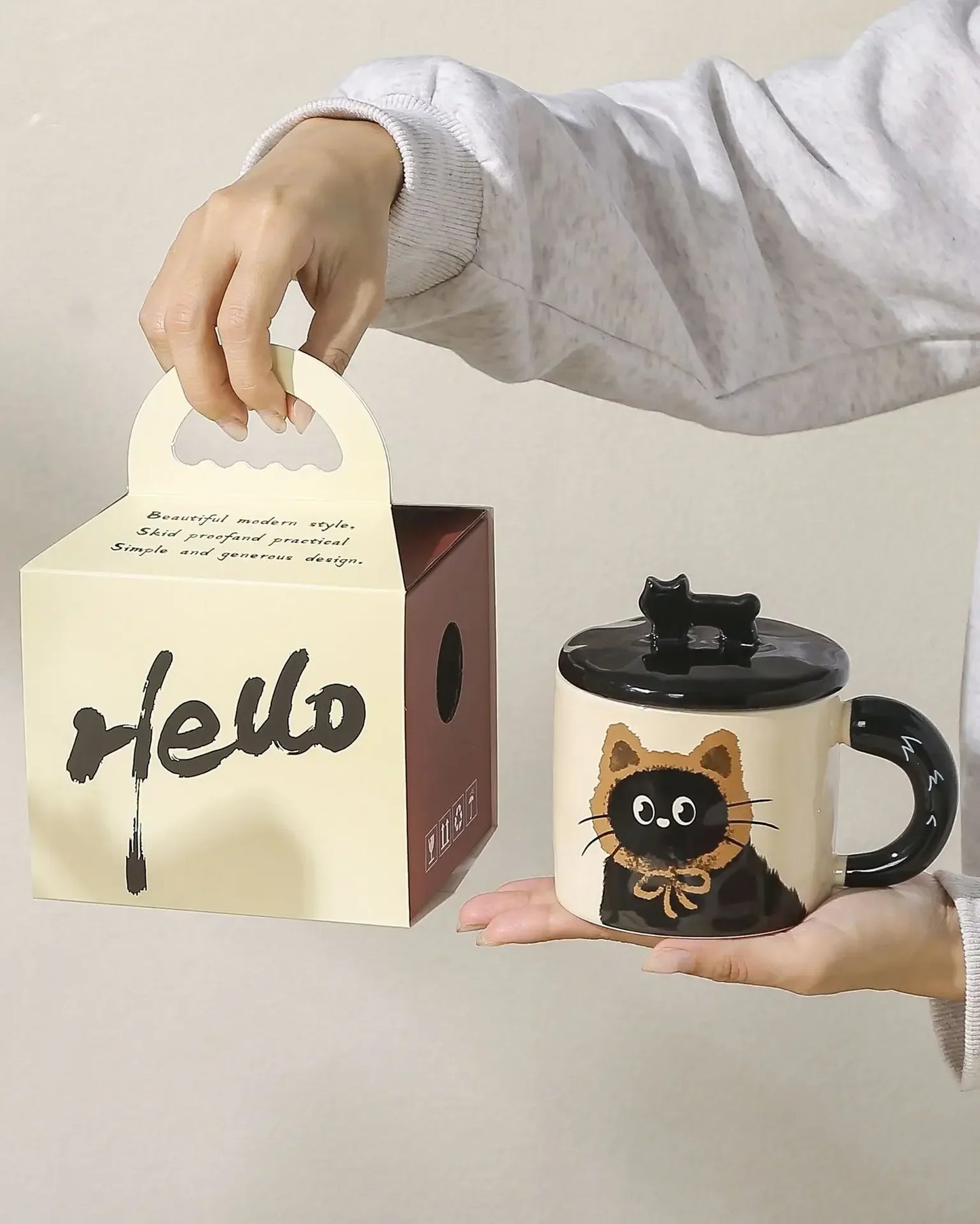 Cat Couple Ceramic Water Cup