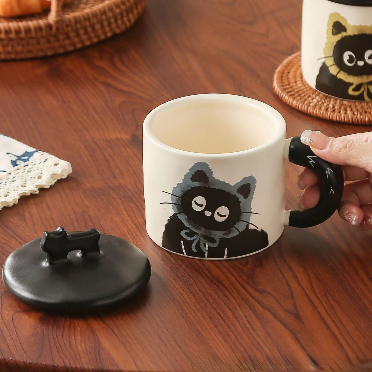 Cat Couple Ceramic Water Cup