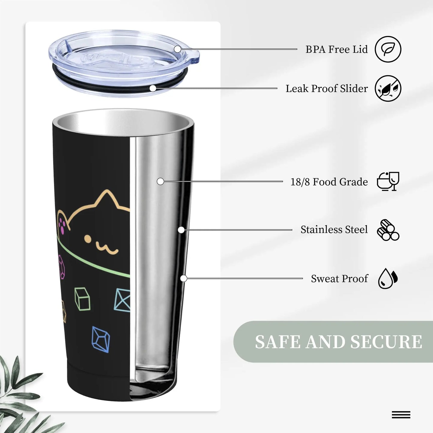 Meowster Stainless Steel Tumbler