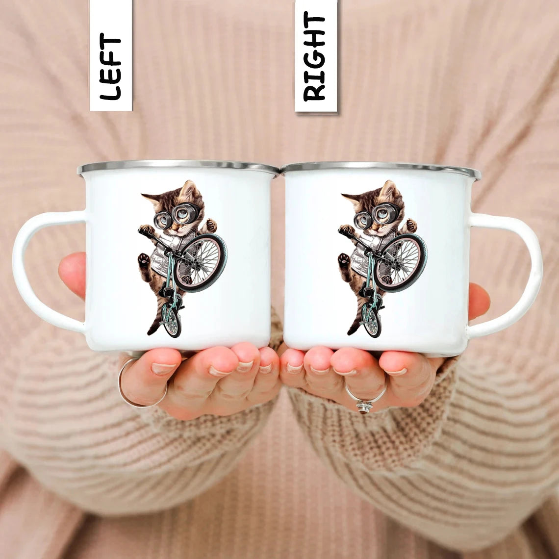 LAZY CAT Enamel Mug