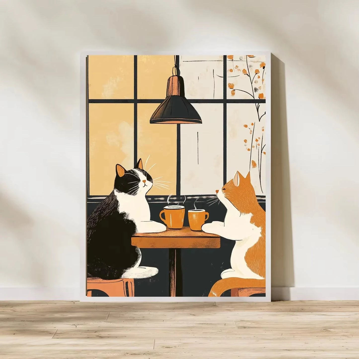 Funny Cat Coffee Wall Art