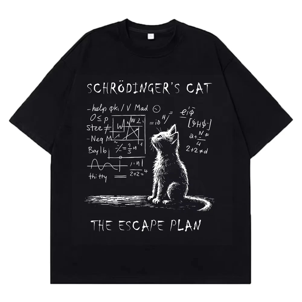 Schrodinger Cat Streetwear Loose T-Shirt
