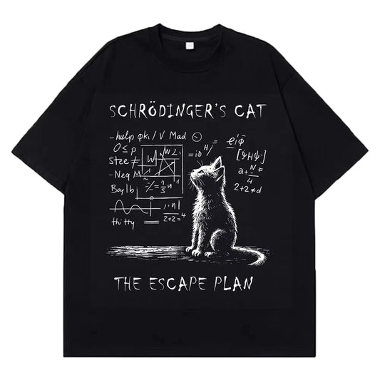 Schrodinger Cat Streetwear Loose T-Shirt