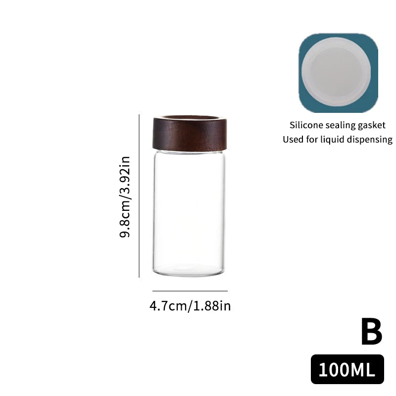 Mini Wood Lid Coffee Beans Storage Container Tube