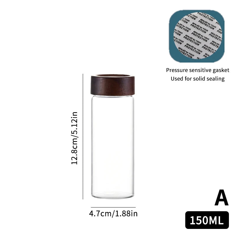 Mini Wood Lid Coffee Beans Storage Container Tube