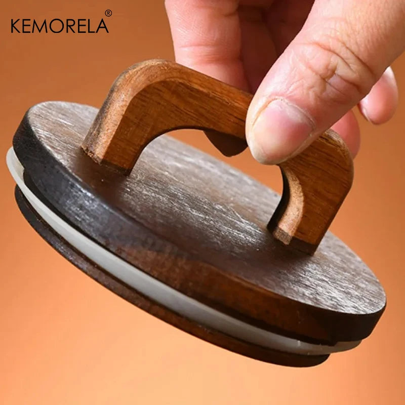 Wood Lid Glass jar Airtight Canister Coffee Container