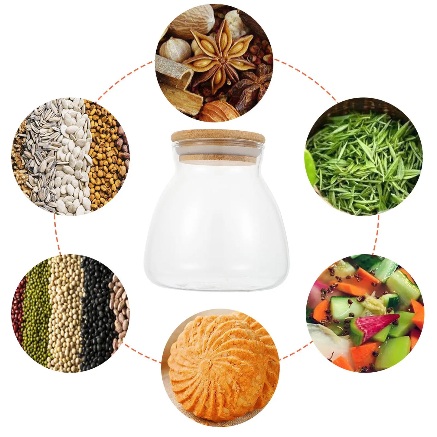 Coffee Bean Can Glass Storage Jar
