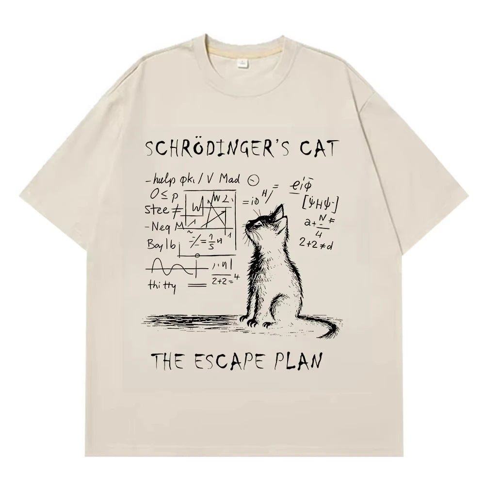 Schrodinger Cat Streetwear Loose T-Shirt