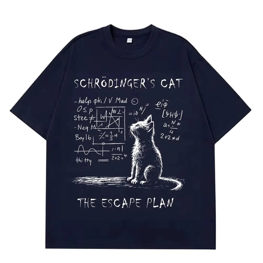 Schrodinger Cat Streetwear Loose T-Shirt