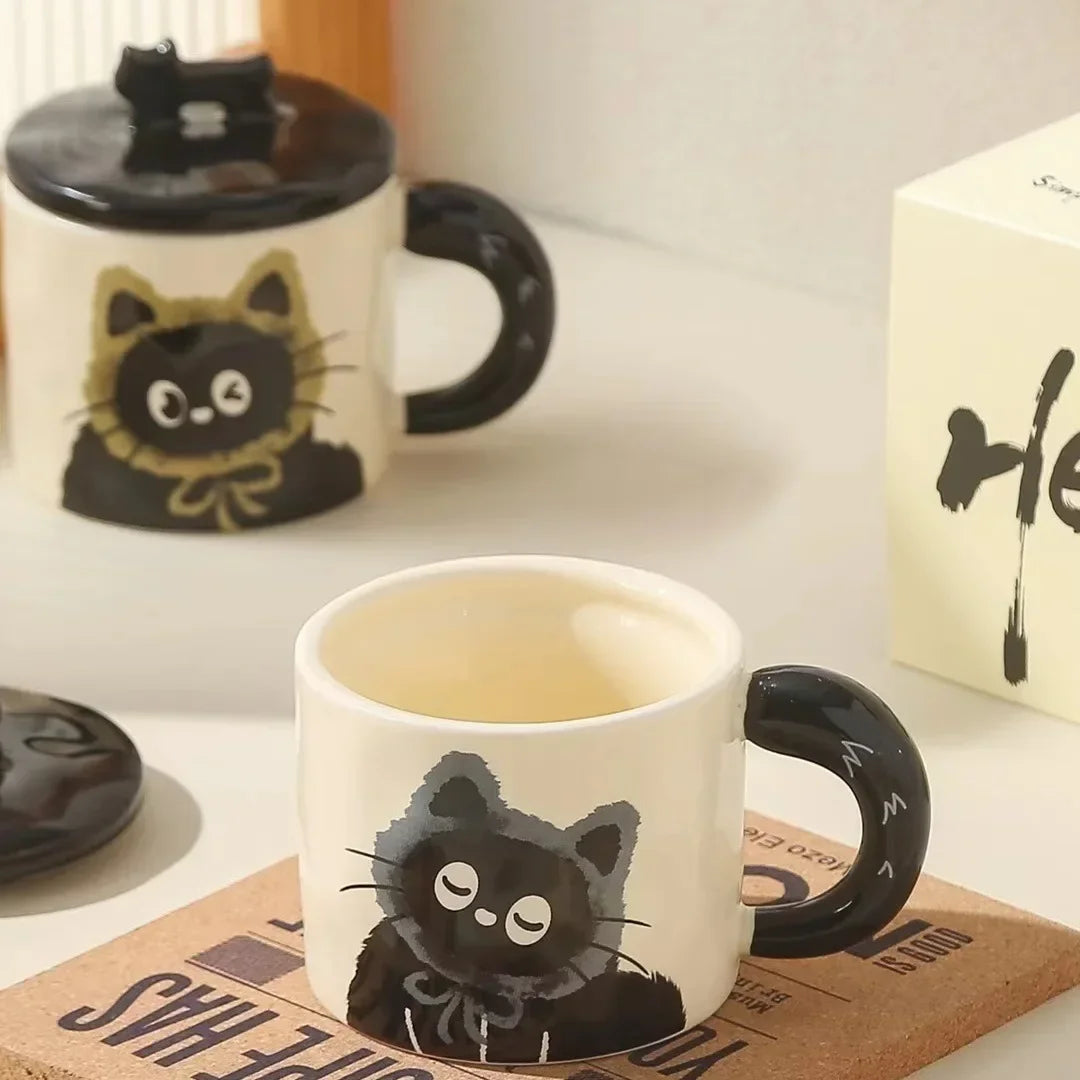 Cat Couple Ceramic Water Cup