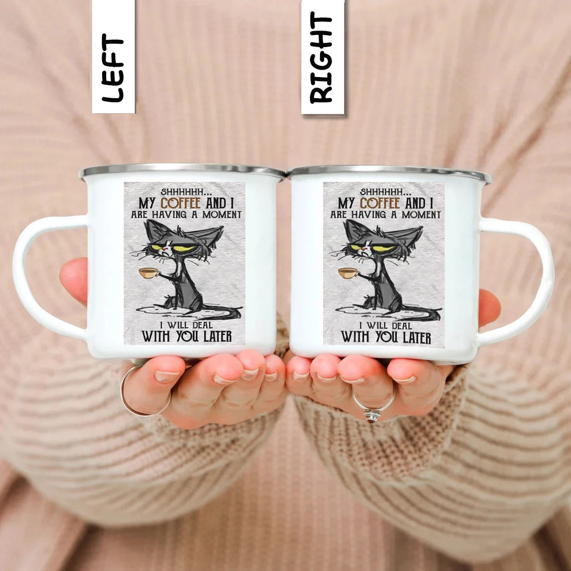 LAZY CAT Enamel Mug