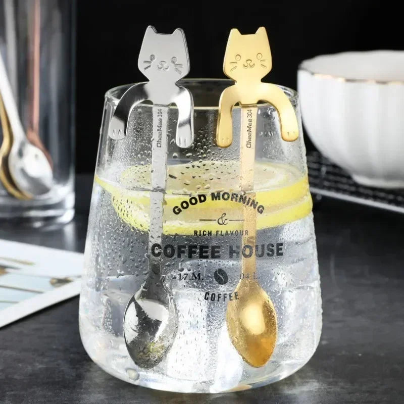 Stainless Steel Cat Creative Cartoon Hanging Edge