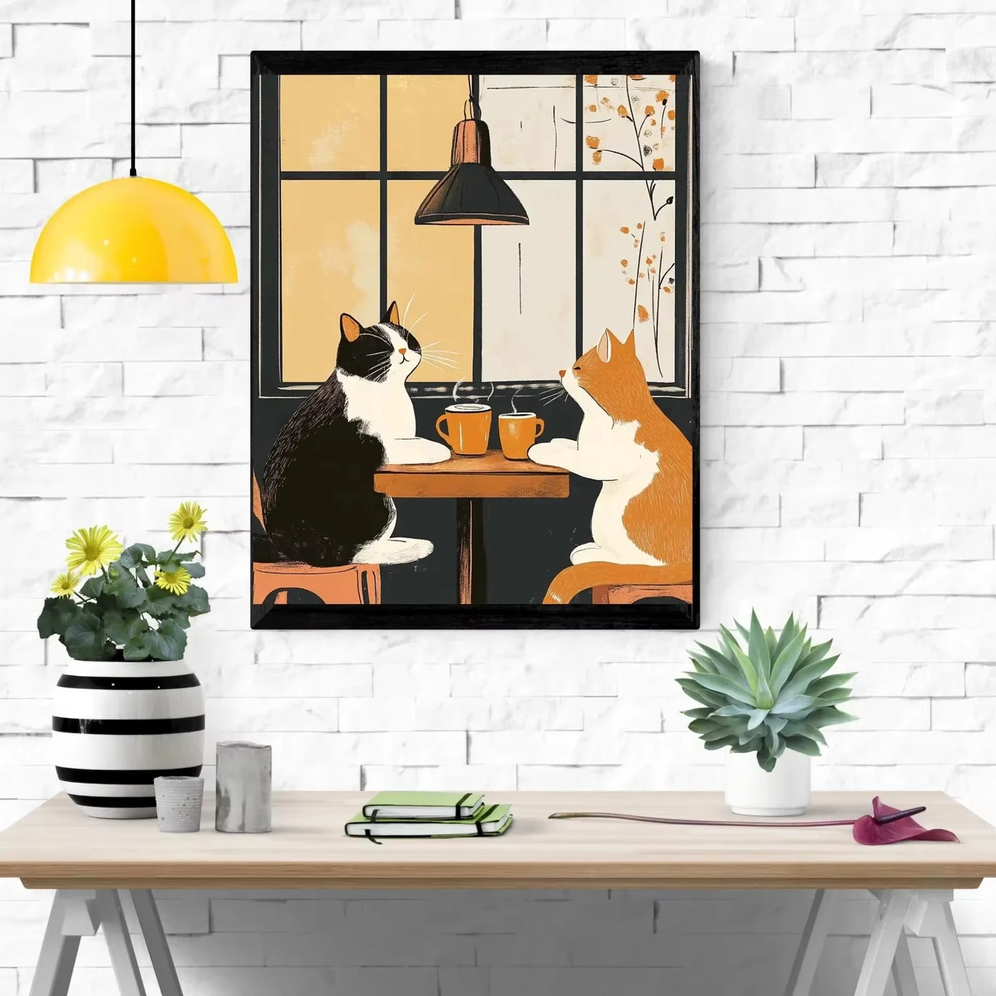 Funny Cat Coffee Wall Art
